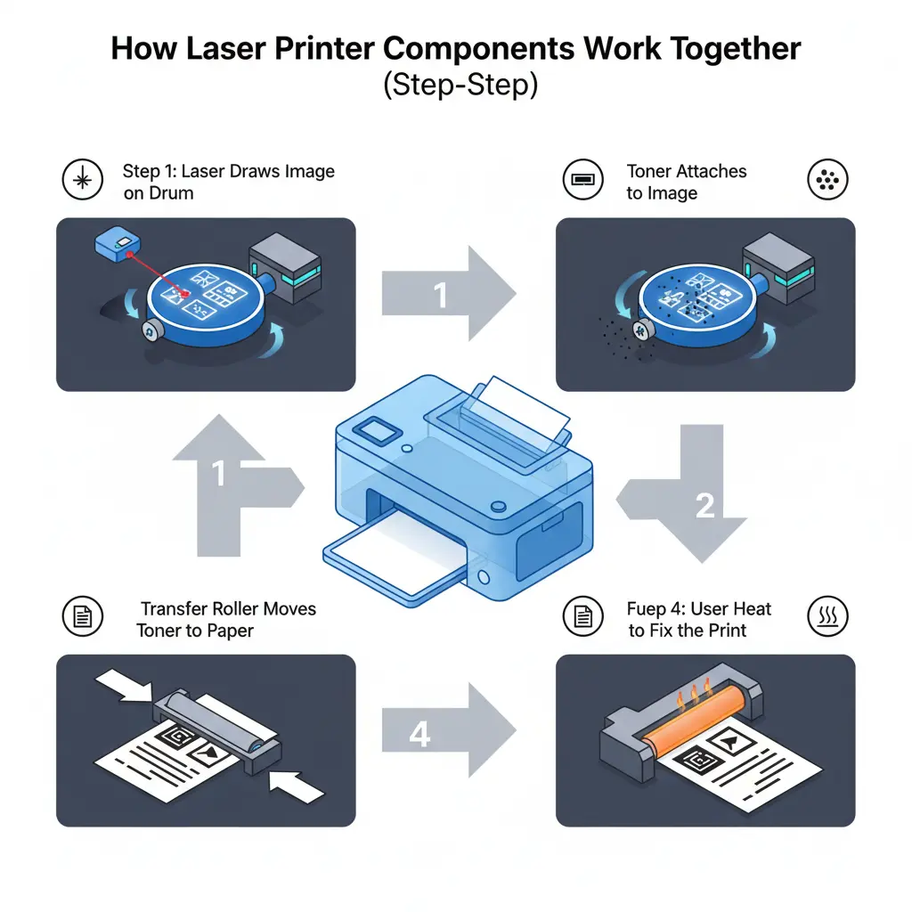 Laser Printer Components and How They Work 2 laser printer components