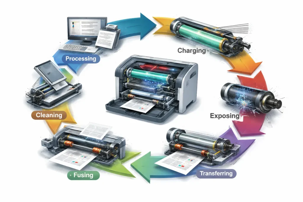What Is the Correct Order of Steps for Laser Printing? 2 What Is the Correct Order of Steps for Laser Printing