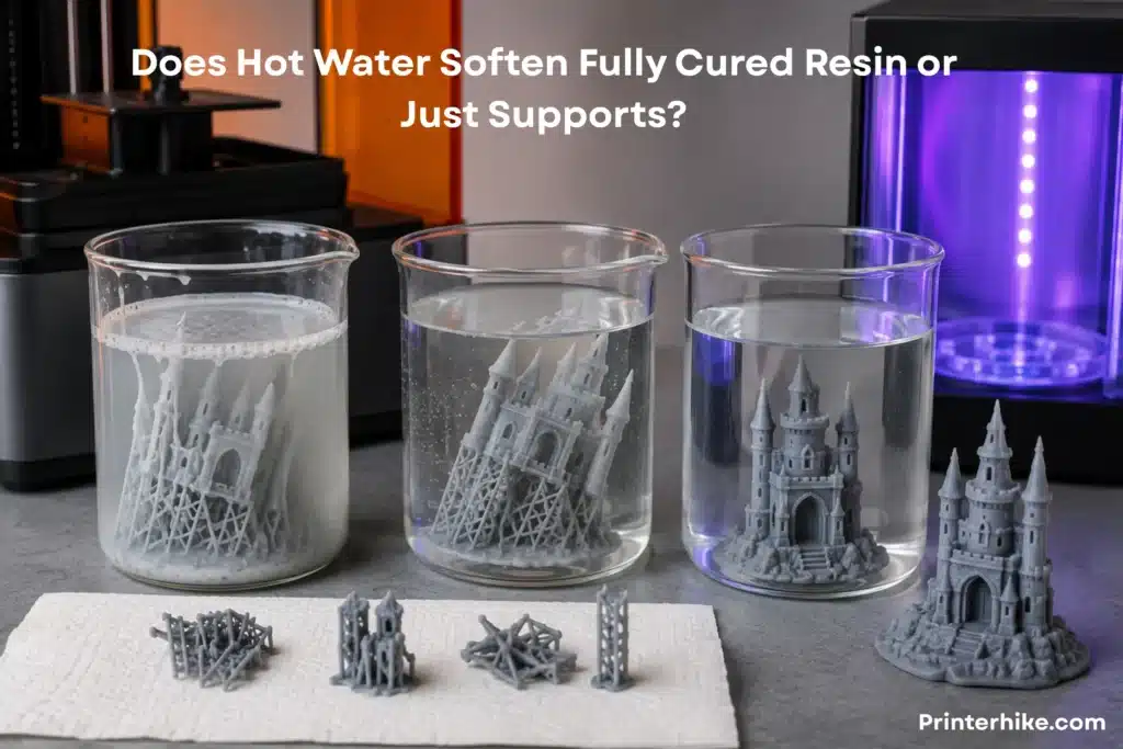 Does a hot water softener 3d print resin?